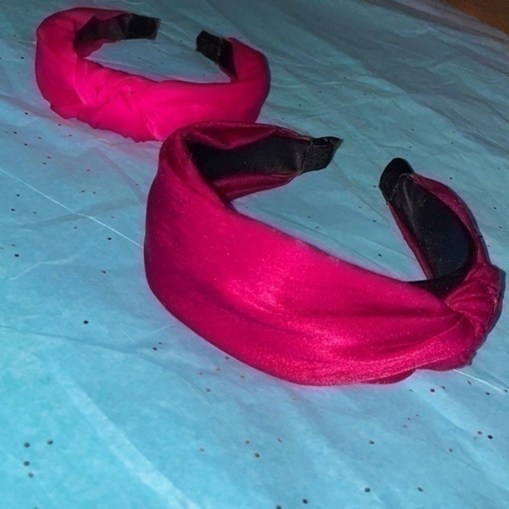 Set of 2 headband Wardani fuchsia braided side knot wide+ front knot headband - Picture 12 of 12